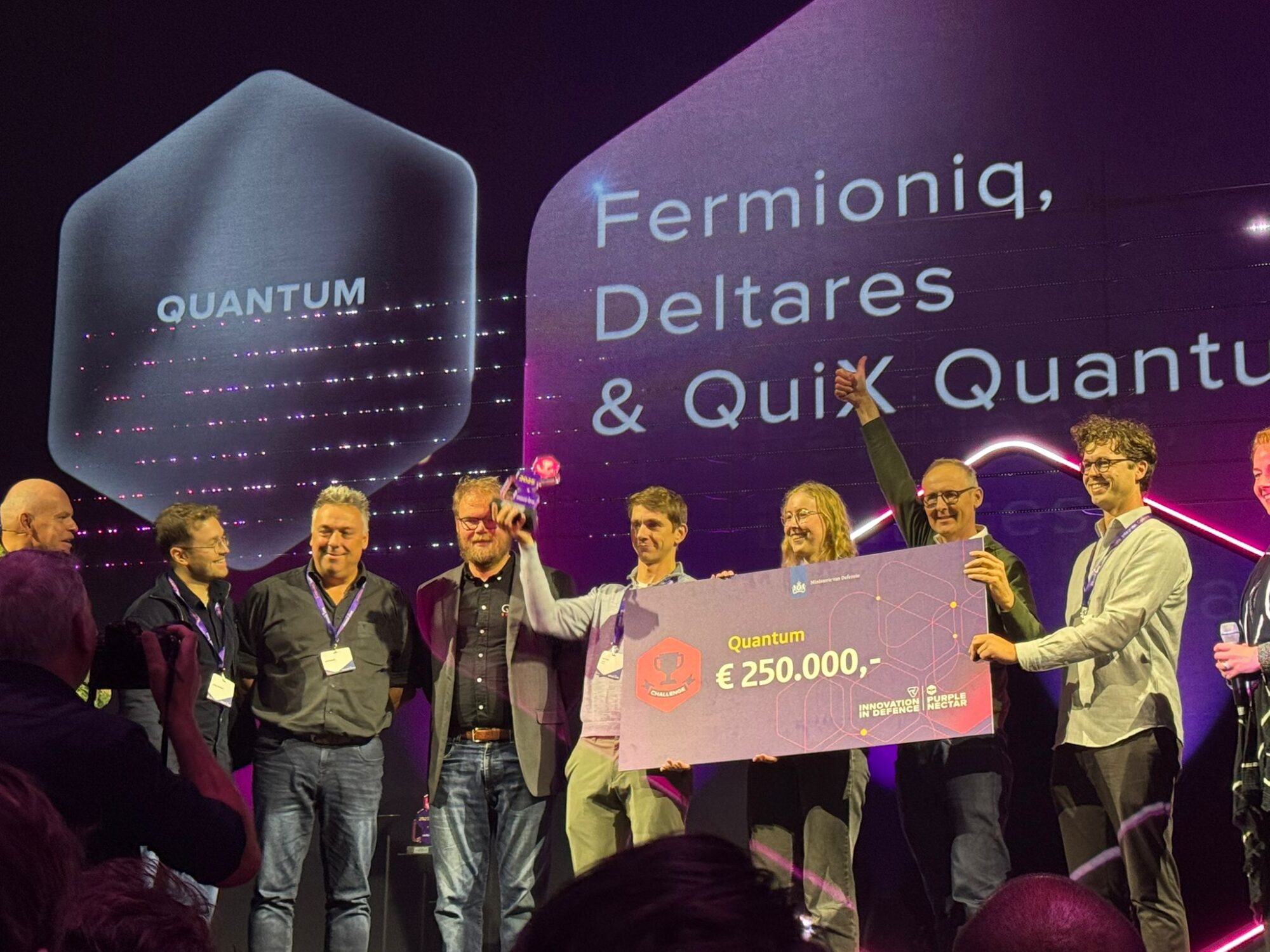Saxion and Quix Quantum prize winners Purple NECtar x Innovation in Defence 2025