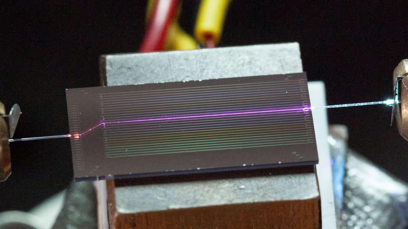 A hundred times brighter UV light on a photonic chip