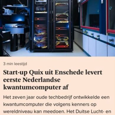 In FD: Enschede-based start-up Quix delivers the first Dutch quantum computer